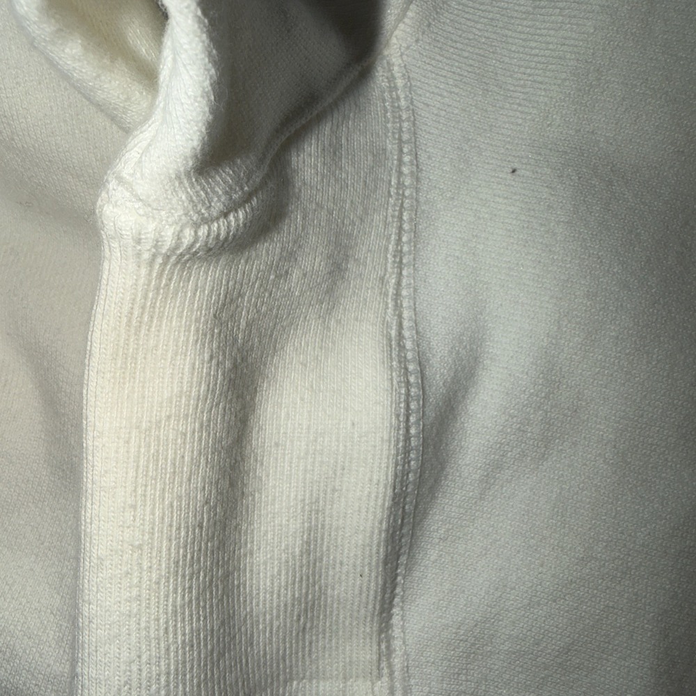 Champion Reverse Weave Cropped Crewneck Sweatshirt Womens XS Cream Spellout Logo - Picture 6 of 11